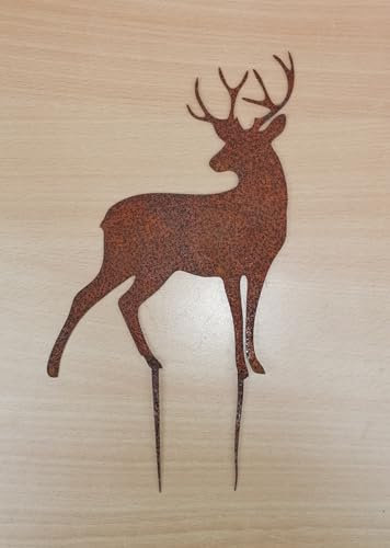 NEU !! Hirsch Roststecker mini ca. 19 cm hoch aus Metall im angesagten Edelrost Weihnachtsdeko Gartenstecker Deko Weihnachten Adventsgesteck Nikolaus Advent Wald Jagd