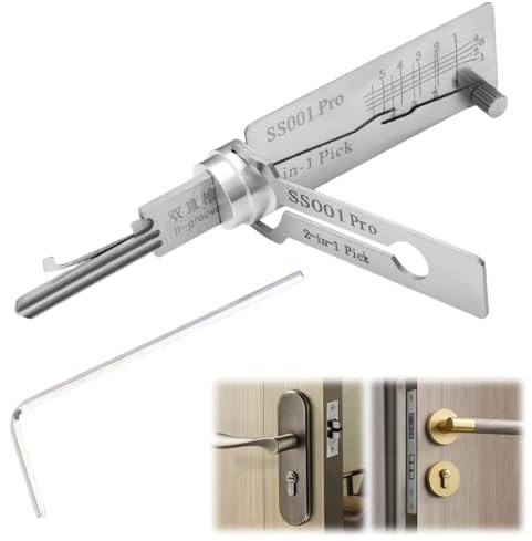 Blocco picking e lettore di chiavi, set di chiavi Mas/TER per serratura, blocco automatico pick, decodificatore per auto, decodificatore per serrature per decodificatore, set di lockpicking, strumento