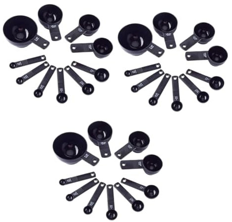 Cabilock 3 Juegos 10 Piezas Juego De 10 Cucharas Medidoras Dispensador Reutilizable Cuchara De Expreso Medidas Tazas Medidoras Cucharaditas Cuchillería Contenedores Etiquetas Todo Abs Black
