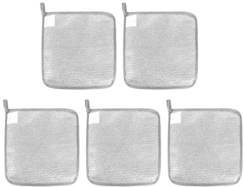 BYYLECL Trapos de alambre multiusos para lavavajillas, trapos de alambre para lavar platos en húmedo y seco, paño reutilizable de 3 capas para cocina, fregaderos, ollas, paquete de 5, 20 x 20 cm