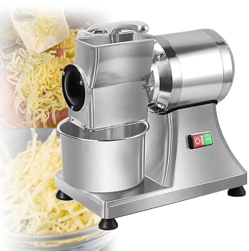 GAYAYAS Rallador de Queso Comercial de 550 W, rebanador eléctrico para ensaladas, rallador de Acero Inoxidable, Rendimiento de 40 kg/h, para Queso, Mantequilla, Pan y Salvado