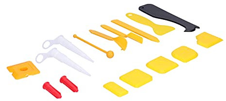 FTVOGUE Kit de Dissolvant de Coulis en Silicone Dur 16pcs pour le Scellage et le Calfeutrage, la Réparation des Lacunes et le Retrait de la Colle avec un Outil de Finition en Silicone, un