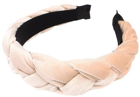 Trachten Haarreif Dirndl Damen Haarreifen Elegant Haaraccessoires Haarband Mädchen Geflochten Drahthaarband Schmuck Haarschmuck Samt Kinder Breit Geflochtenes Oktoberfest Accessoires Perlen Beige