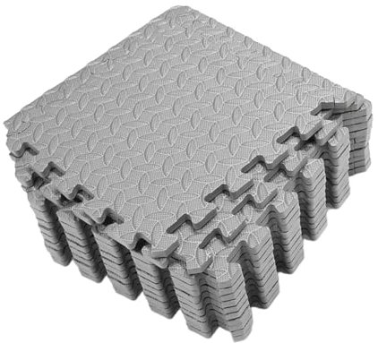 Luxshiny 12 pièces Tapis Mousse Eva Motifs Tapis de Patchwork Antidérapants pour Salle de Gym et Espace Danse Design Unique et Confort Optimal Gris