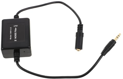 SHINEOFI Filtre de Bruit Audio Voiture Compact Isolateur Boucle Aux Supprime Bourdonnement Compatible Stéréo Auto et Home Speakers Facile Installation sans Alimentation