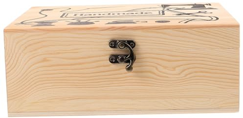 HIAKDOFT Scatola Porta Aghi e Porta Spilli in Legno Custodia Interna, Portaoggetti per Cucito Resistente e Portatile, Organizer per Accessori da Cucito e Ricamo da Viaggio