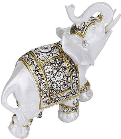 Xiuganpo Simulationstierfigur Als Ornament für Heimdekoration – Blaues und Weißes Porzellan L (Goldenes Porzellan im Großformat:)