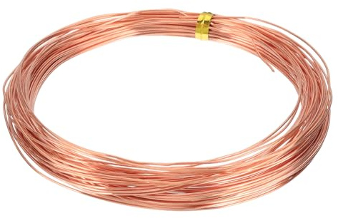 QUARKZMAN 99,9% Reiner Blanker Kupferdraht, Weicher Reiner Kupfer Basteldraht 12 Meter 0,7mm Für Basteln Schmuckherstellung Elektrokultur Gartenarbeit (12m)