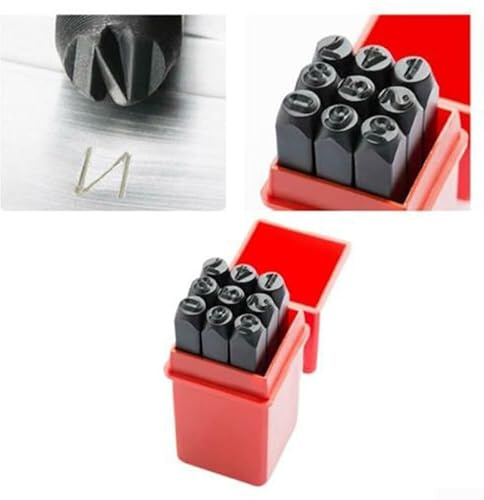 Stempel-Set mit arabischen Ziffern für Leder und Metall, 9 Stanzwerkzeuge (8 mm)