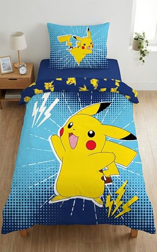 Pokémon Pikachu Enkelsäng Påslakan 140x200 + Örngott 70x90 Mikrofiber Barn