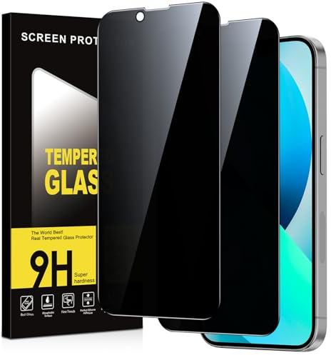 Micnkifo Privacy Pellicola Protettiva per iPhone 13 Vetro Temperato,Durezza 9H Anti-Spy Protezione Schermo,Anti-Graffio Senza Bolle Anti-Spia Vetrino Protettivo,2 Pezzi