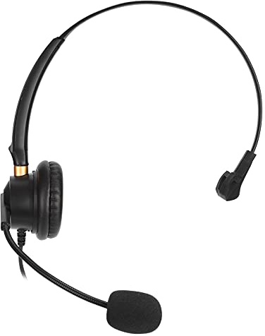 Bnineteenteam Telephone Headset, Noise Cancelling Microphone, 2.5mm Single Ear Office Headset for Landline Phone and PC