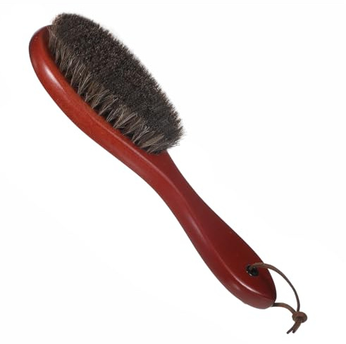 Clothes Brush, Garment Lint Brush with Pure Horse Bristle and Beech Wood Handle, for Removing Pet Hair, Lint and Dust from Sweaters, Coats, Blankets and Furniture
