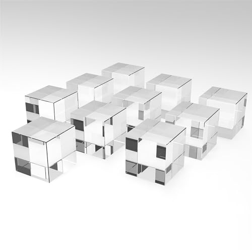 Ciezeical Lot de 10 blocs de cristal vierges K9 - 50 x 50 x 50 mm - Spécialement conçus pour la gravure laser 3D - Brique en verre transparent