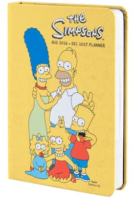 Grupo Erik Agenda 2026 2027 pequeña Simpson | Agenda escolar 2026 2027 Semana Vista, de Bolsillo, A6, Universidad, Tapa blanda, Ilustraciones y Pegatinas, 17 MESES