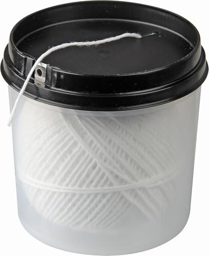 Fackelmann 12313 - Spago da cucina resistente al calore, in pratica scatola dispenser, 100 m, bianco