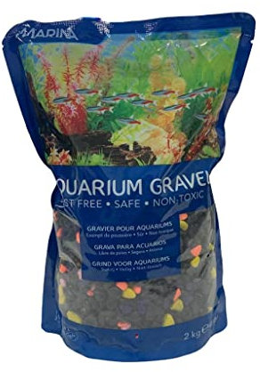 Marina Decorative Aquarium Gravel Neon Twilight, 2 Kg, Black