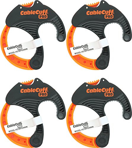Cable Cuff PRO (4 Pack: 4X Medium 2 Inch Diameter) Adjustable, Reusable, Cable Tie Replacements for Extension Cords or Electronics