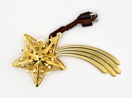 BELI-BECO 542 Komet - Stern für Krippe mit Beleuchtung - Krippenbeleuchtung - Metall - klare Glühlampe E 5,5-4,5 V - 0,2A - glänzendes Gold (50 mm)