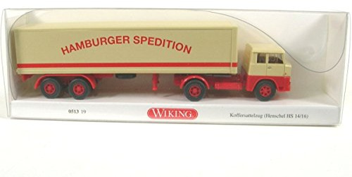 Wiking 051319 H0 Koffersattelzug Henschel HS 14/16 Lkw rot beige Hamburger Spedition Spur HO 1:87