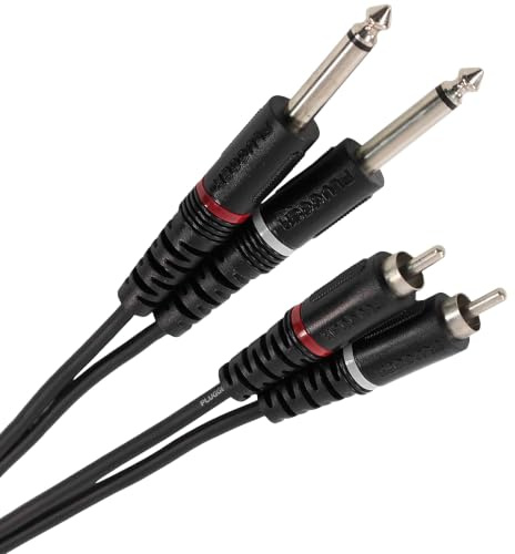 Plugger Câble Bretelle RCA mâle/Jack mâle mono 6 m Noir