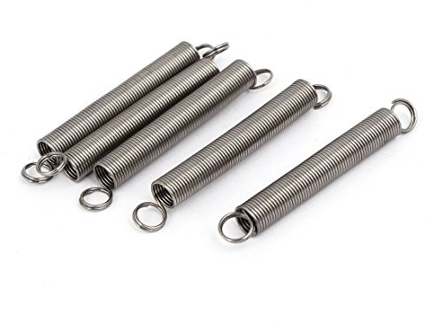 sourcing map 5Stk.0,6mmx6mmx50mm 304 Edelstahl Zugfedern silber Farbton