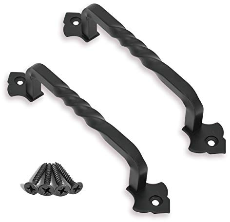 Ouvin 2 Pack Barn Door Pull Handle Hardware for Wooden Garden Gate Shed Cabinet Door (160mm/6inch)