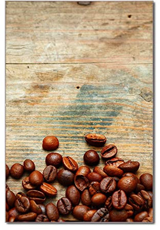 banjado Glas Magnettafel (40 x 60cm) - Magnetwand Glas - Magnetpinnwand als Memoboard - Pinnwand Magnettafel Küche, Büro, Kinderzimmer - Kaffeebohnen