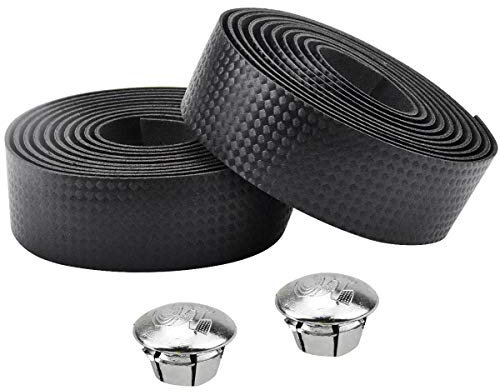 Jinlaili 2 Rollen Fahrrad Lenkerbänder, Lenkerband für Rennrad, Mountainbike und Citybike (Schwarz, 2 mm x 30 mm x 200 cm)