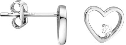 SOFIA MILANI - Damen Ohrringe 925 Silber - mit Zirkonia Steinen - Herzen Ohrstecker - 20991