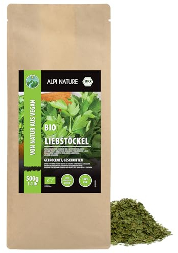 Alpi Nature Organic Lovage 500g 1.1 lb, Dried and Rubbed Lovage Leaves, Spice for Cooking