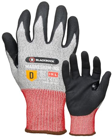Blackrock Magnesium-NS Cut Resistant Work Gloves, Max Cut 5 | Sandy Nitrile Oily Gripper Safety Gloves, Near Knife Proof, Whittling, for Men and Women, Metal Handling - Size 7/Small