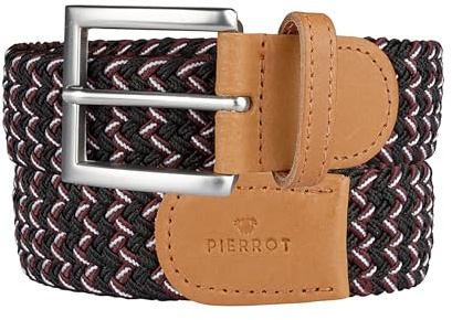 Pierrot Geflochtener Gürtel Herren - Stoffgürtel Stretchgürtel Flechtgürtel Elastischer Gürtel Golfgürtel für Männer - Handwerkliche Herstellung