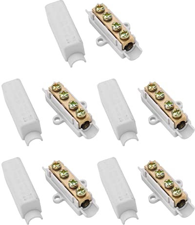 5 Stück Drahtverbinder, Messing Leiter Doppelschrauben StoßDraht Klemmblock, 1000 V 100 A, Geeignet für 2,5 Bis 16 mm² Draht