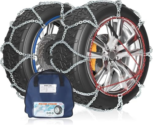 Richeer Schneeketten für Reifen 215/80 R16, SUV/4×4 (16MM), 1 Paar, Schnellmontage für professionellen Gebrauch & Lieferwägen Wohnmobile Allradfahrzeuge Nutzfahrzeuge