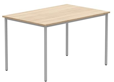 Office Hippo Essentials, Sturdy & Robust Computer, Stylish Home Office, Ideal Desk Table for Any Work Space, Height Adjustable Feet, 5 Year Guarantee, Canadian Oak, 120 x 80 cm