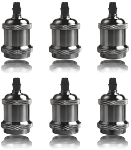 Wuudi Lot de 6 douilles de lampe vintage Edison E27 - Pour plafonnier
