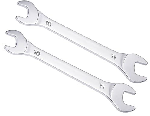 CoCud Clé à Fourche Fine, Métrique 10mm x 11mm, Double Extrémité Mince - (Applications : pour les Écrous Fins, les Espaces Étroits), 2 Pièces