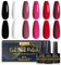 INPING Kit de Esmaltes Semipermanentes de Uñas en Gel UV LED, 6 Colores Burdeos Rojo Rosa Negro Blanco, Esmalte Uñas Soak Off UV/LED Gel Uñas Manicura Nail Art Set, 8ML