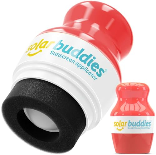 Solar Buddies Sonnencreme-Applikator - Rot - Nachfüllbarer Roll-on Schwammapplikator für Sonnencreme, Sonnenmilch & Lotion für Kinder, Erwachsene & Familien - Fasst 100ml