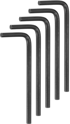 sourcing map 5pcs Hex Key Wrench 1/8 L-Shape Hexagon SAE Wrenches Chrome Vanadium Steel Repairing Tool for Home Repair, Black