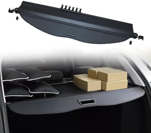 Auto Einziehbarer Laderaumabdeckung Kofferraum für H.o.n.d.a Fit 2008-2013, Schwarz Schutz Der Privatsphäre Abdeckung Hutablage Cargo Cover, Ausziehbar Kofferraumabdeckung Rollo