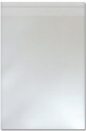 Zellophanbeutel für Grußkarten, selbstklebend, 30 Mikron, 138 x 185 mm + 30 mm Klappe, 50 Stück