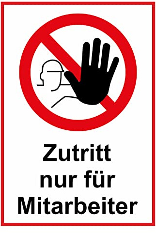 Zutritt nur für Mitarbeiter Aufkleber Vinyl Sicherheitsaufkleber Schutzbrille Selbstklebende Karte Sticker TK-071