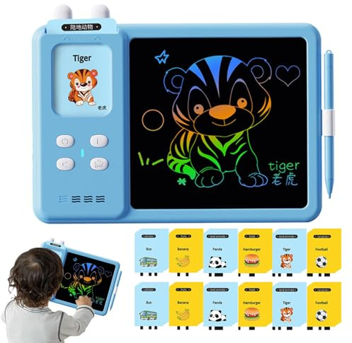 Nybhyjka Tablette d'écriture pour, tablette de dessin pour - Tablette d'écriture rechargeable pour avec cartes flash parlantes,Jouet d'interaction parent-enfant pour garçons et filles pour la
