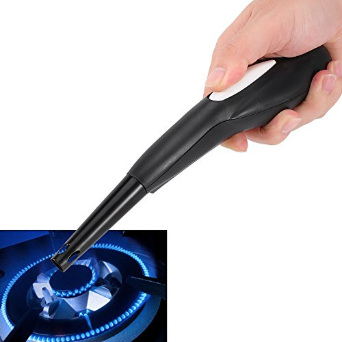 Gas Lighters for Cookers, Camping Picnic Cookout BBQ Gas Oven Candle Electronic Lighter, Electronic Gas Lighter Fireworks Gas Stove Candle Use (black)