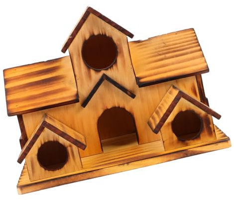 VINTORKY Maison Bois pour Oiseaux Nichoir De Jardin Créatif Bois Naturel pour Petits Oiseaux Accessoire De Décoration Extérieure pour Jardin