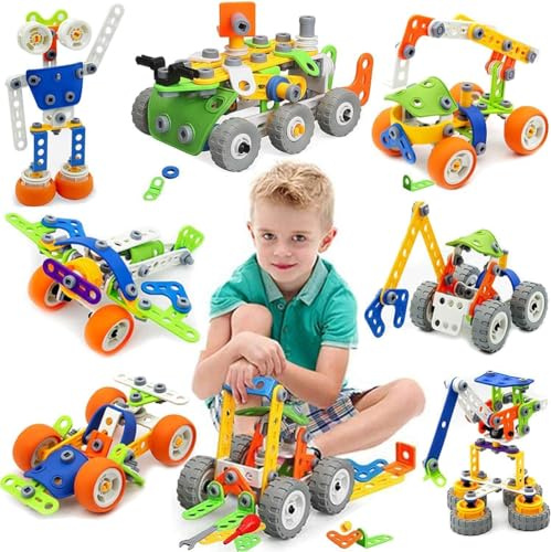 DINO SONO Konstruktionsspielzeug Geschenke für Kinder, STEM Gebäude Kit Bausteine Spielzeug für Jungen und Mädchen Baukasten Pädagogische Lernspielzeug ab 4,5,6,7,8,9,10 Jahre Bauset 11 Modelle