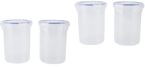 Conjunto de Contenedores de Pintura de 4 PC, Copa de Almacenamiento Transparente de 1000 Ml Hermética con Cepillo de Bola de Mezcla, Tapa de Acero Inoxidable Tapa de Tapas de
