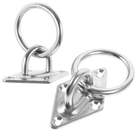 Alipis 2 Piezas De Acero Inoxidable Ganchos De Anilla Para Remolque Anillos De Amarre Para Remolque Amarres Para Caja De Camión Soporte De Anclaje Montaje De Anilla De Enganche